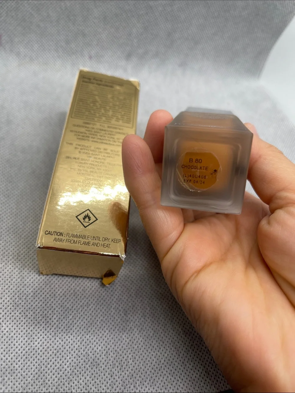 Yves Saint Laurent All Hours Foundation - Gold Box & Warm Brown Bottle